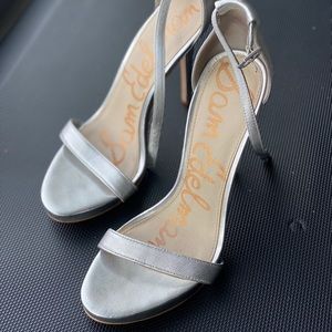 Silver strappy Sam Edelman heels